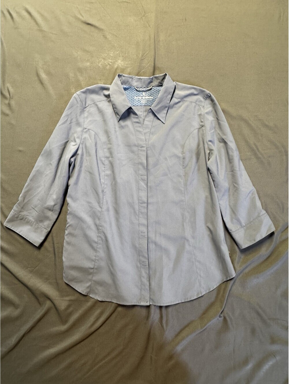 Royal Robbins Womens Small S Blue Ripstop Hiking Shirt 3/4 Sleeve Vented Trail⁠